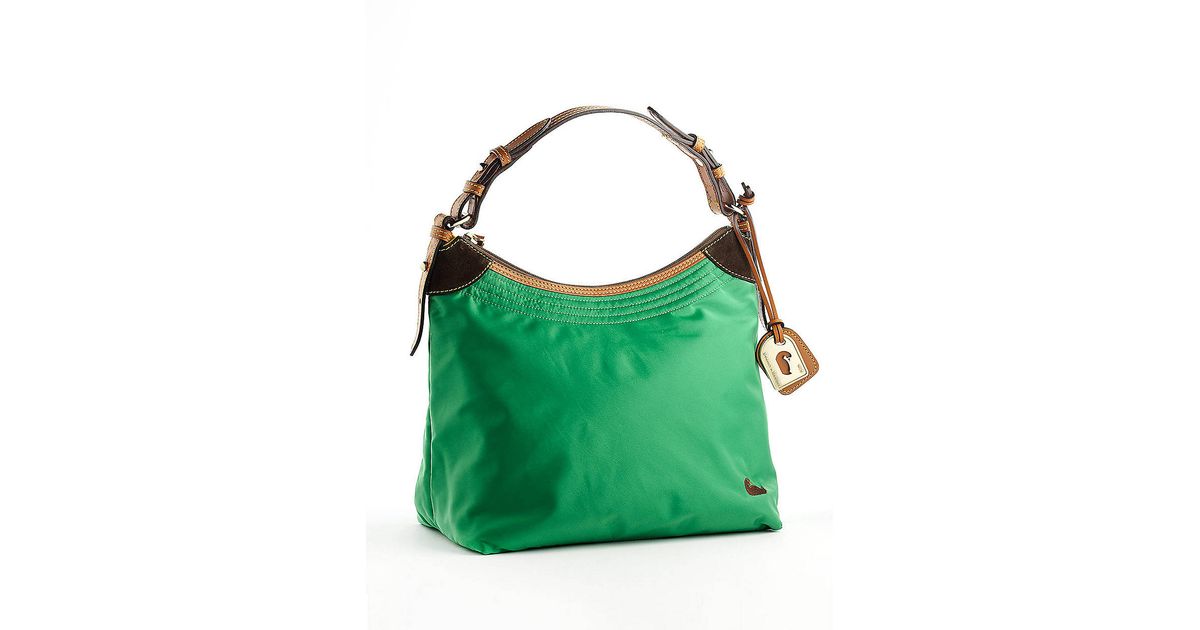 Lyst Dooney Bourke Erica Large Nylon Hobo Bag In Green