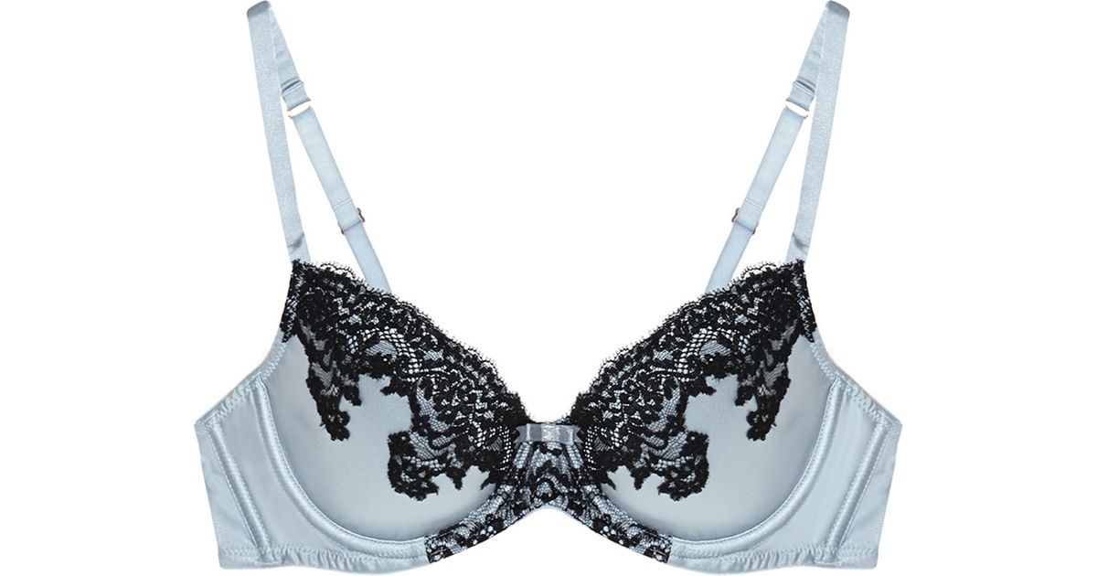 Myla Heritage Silk Padded Plunge Lingerie In Blue Lyst