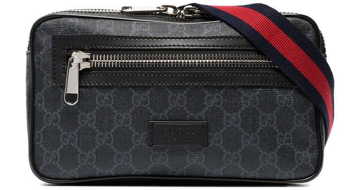 Sac Banane Motif Gg Supr Me Toile Gucci Pour Homme En Coloris Noir Lyst