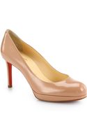 christian louboutin nude patent pumps