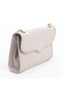 grey quilted purse