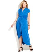 Michael Kors Michael Plus Size Fauxwrap Maxi Dress - Lyst