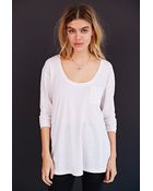 Truly Madly Deeply Long-Sleeve Scoop-Pocket Tee - Lyst