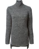 Akris Asymmetric Hem Turtle Neck Sweater - Lyst
