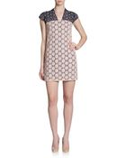 French Connection Embellished Twotone Lace Dress - Lyst