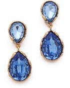 Oscar de la Renta Large Crystal Clip On Earrings - Lyst