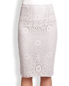 Burberry London Crochet Lace Pencil Skirt - Lyst