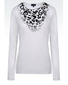 Armani Jeans Jersey T-Shirt With Animal Print Detail - Lyst