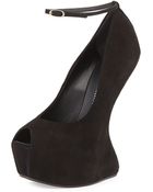 Giuseppe Zanotti Sculpted Peep-Toe Wedge Heel - Lyst