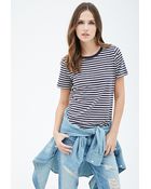 Forever 21 Striped Crew Neck Tee - Lyst
