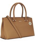 DKNY Medium Saffiano Double Zip Shopper - Lyst