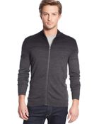Calvin Klein Ombre Parallel Striped Full-Zip Merino Sweater - Lyst