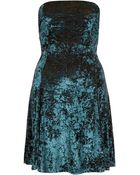Topshop Velvet Bandeau Flippy Dress - Lyst