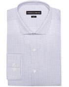 Vince Camuto Slim-Fit White And Grey Check Dress Shirt - Lyst