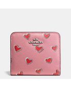 Coach Small Wallet In Heart Print Crossgrain Leather - Lyst