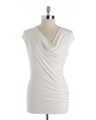 T Tahari Asymmetric Drapeneck Top - Lyst