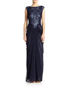 Tadashi Shoji Sequined Chiffon Gown - Lyst