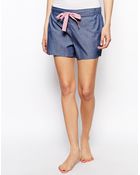 Esprit Dotted Denim Pj Short - Lyst