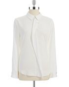 Ivanka Trump Ruffled Front Blouse - Lyst