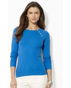Lauren by Ralph Lauren Silkblend Crewneck Top - Lyst