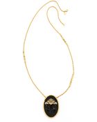 Alexis Bittar Agate Skull Cameo Pendant Necklace - Black/Gold - Lyst
