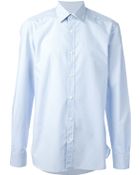 Z Zegna Argyle Stitch Detail Shirt - Lyst