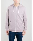 Topman Mauve Salt And Pepper Zip Through Hoodie - Lyst