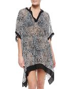 Diane von Furstenberg Lima Printed Half-Sleeve Coverup - Lyst