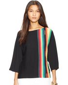 Lauren Ralph Lauren Plus Size Striped Boat-Neck Sweater - Lyst