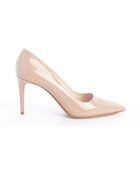 Prada Nude Patent Leather Pointed Toe Pumps - Lyst
