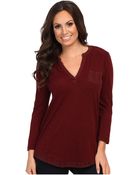 Lucky Brand Crochet Mixed Top - Lyst