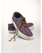 Polo Ralph Lauren Plaid Twill Vaughn Sneaker - Lyst