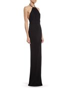 Gucci Black Viscose Jersey Gown With Crystal Halter - Lyst