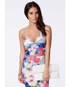 Missguided Anita Orchid Print Strappy Bralet - Lyst