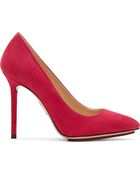 Charlotte Olympia Fiesta Pink Suede Pointed Monroe Pumps - Lyst