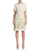 Valentino Tulip Print Satin Dress - Lyst
