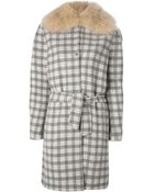 Agnona Fur Collar Coat - Lyst