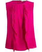 Nina Ricci Silk Ruffle Top - Lyst