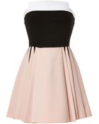 David Koma Strapless Tri-Color Dress - Lyst