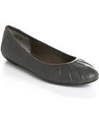 Nine West Blustery Pleated Leather Ballet Flats - Lyst