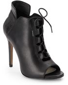 Pour La Victoire Vione Peep-Toe Leather Ankle Boots - Lyst