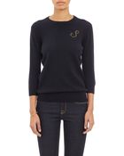 Barneys New York Intarsia Knit "S" Pullover Sweater - Lyst