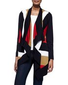 Misook Ophelia Striped Grid-Stitch Cardigan - Lyst