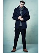 Farrell Slim Fit Navy Peacoat - Lyst