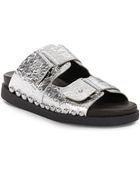 Gentle Souls Skip Rock Crinkle Metallic Leather Sandals - Lyst