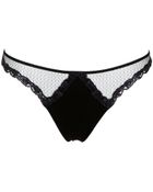 La Perla Silk Lace Georgette Thong - Lyst