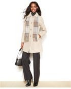 London Fog Petite Single-Breasted Wool-Blend Coat With Scarf - Lyst