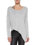 Helmut Lang Boat-neck Asymmetric Knit Pullover - Lyst