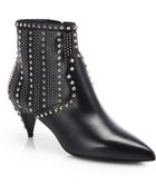 Saint Laurent Studded Leather Ankle Boots - Lyst
