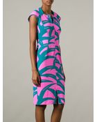 Kenzo Fitted Graphic Print Dress - Lyst